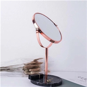 Table Standing Makeup Mirror with Black Marble