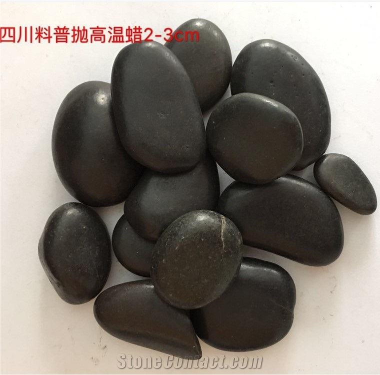 Good Quality Normal Polished Black Pebble Stone