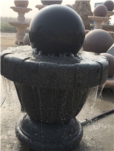 Red + Gray Granite Garden Water Fountain For Sale