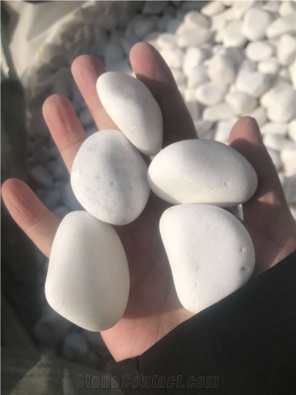 Natural Dolomite Tumbled Snow White Pebble Stone