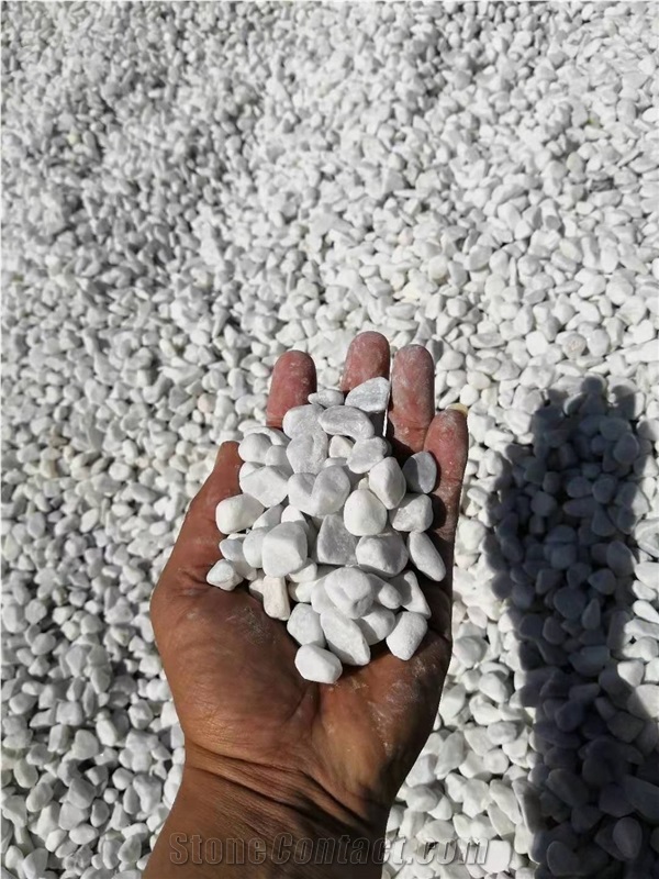 Natural Dolomite Tumbled Snow White Pebble Stone