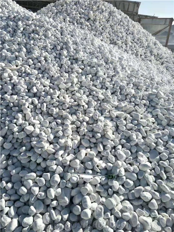 Natural Dolomite Tumbled Snow White Pebble Stone