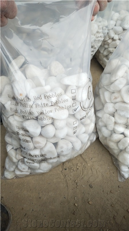 Natural Dolomite Tumbled Snow White Pebble Stone