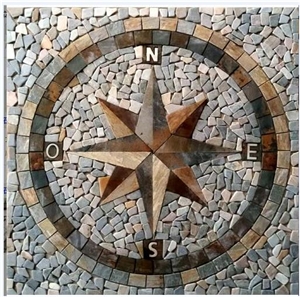 Split Slate Mosaic Floor Pattern Decoration