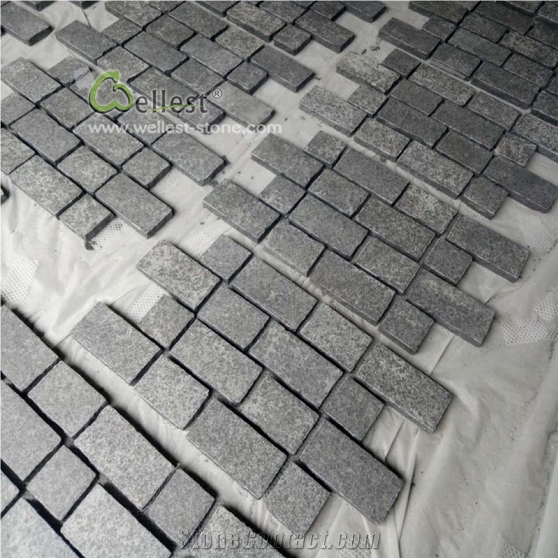 Chicago Pattern Black Basalt Patio Paver Mats
