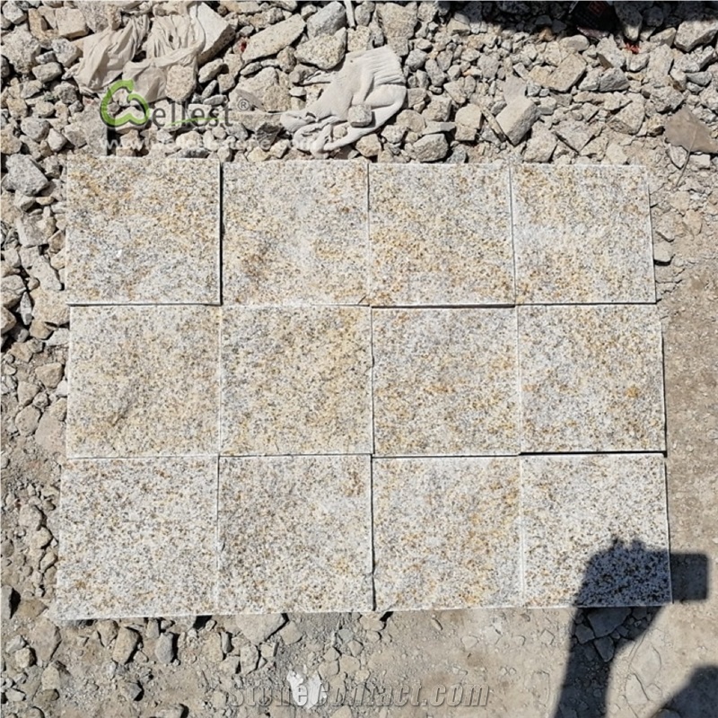 G350 Yellow Granite Cobblestone Paving Stone