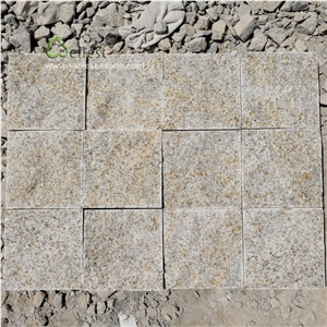 G350 Yellow Granite Cobblestone Paving Stone