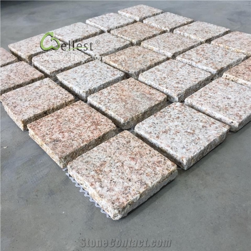 G682 Yellow Granite Cobblestone Paving Mats