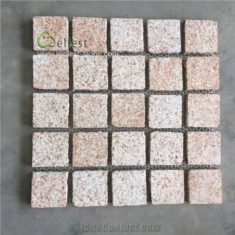 G682 Yellow Granite Cobblestone Paving Mats