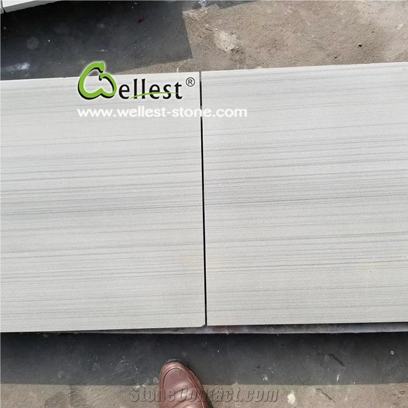 Honed Surface Grey Wood Vein Sandstone Slab