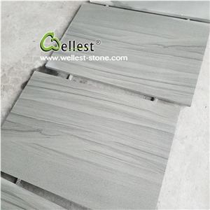 Honed Surface Grey Wood Vein Sandstone Slab