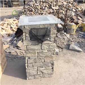 Mail Box Post Slate Stacked Stone Panel Column