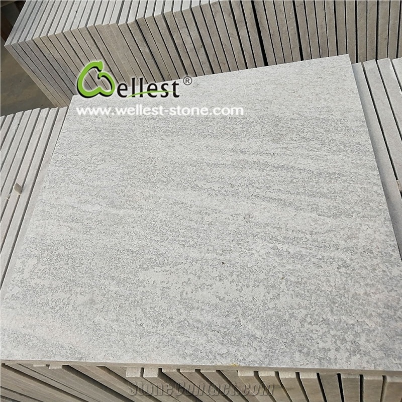 Snow White Flamed Quartzite Tiles for Swimming Pool