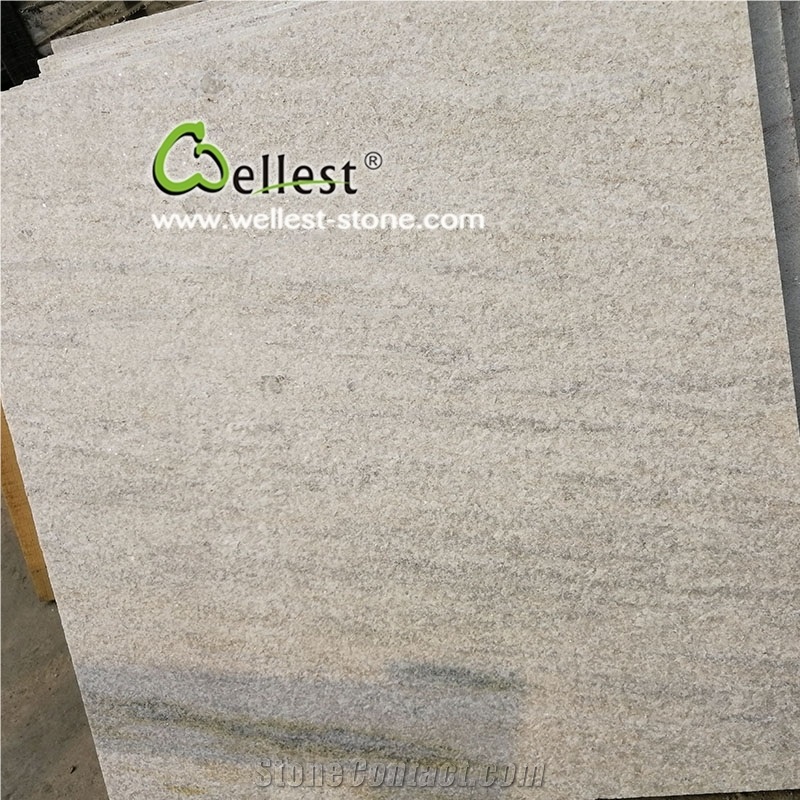 Snow White Flamed Quartzite Tiles for Swimming Pool