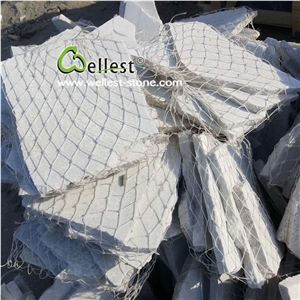Sparkle White Quartzite Flagstone Wall and Floor