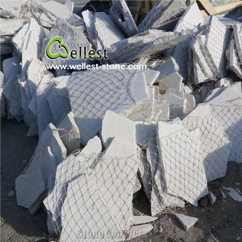 Sparkle White Quartzite Flagstone Wall and Floor