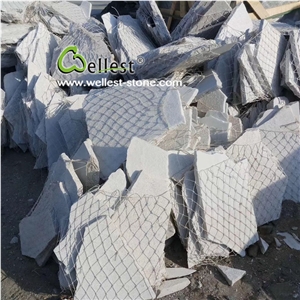 Sparkle White Quartzite Flagstone Wall and Floor