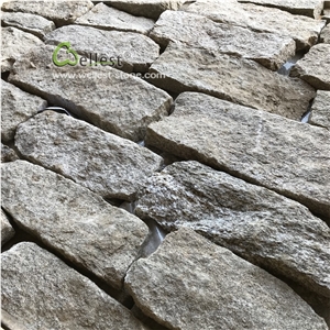 Split Yellow Granite Fieldstone Random Strip