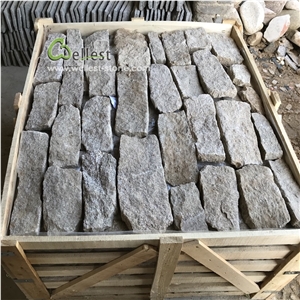 Split Yellow Granite Fieldstone Random Strip