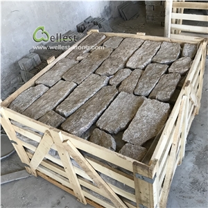 Split Yellow Granite Fieldstone Random Strip