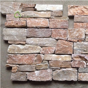 Z Stacked Stone Veneer, Yellow Slate Stone Panel