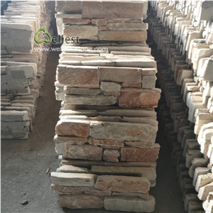 Z Stacked Stone Veneer, Yellow Slate Stone Panel