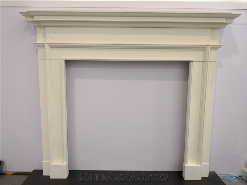 Aegean Limestone Fireplace, Micro Marble Fireplace