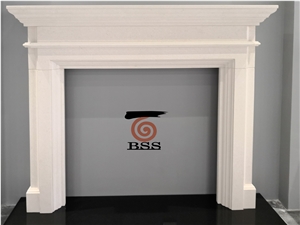 Aegean White Limestone Fireplace, Micro Mantels