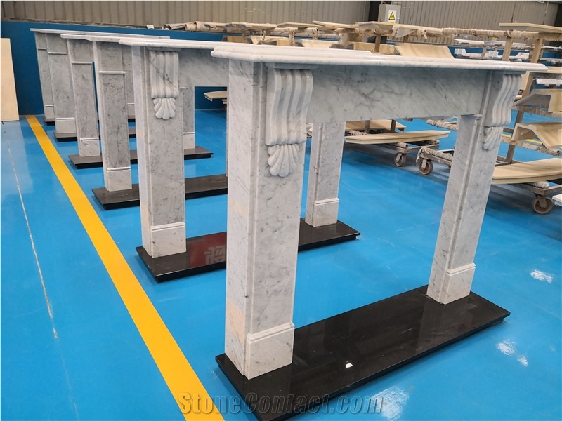 Carrara White Marble Fireplace Mantel Factory