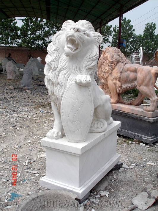 Handcarved Sculptures Shizi Statue Stone Lion