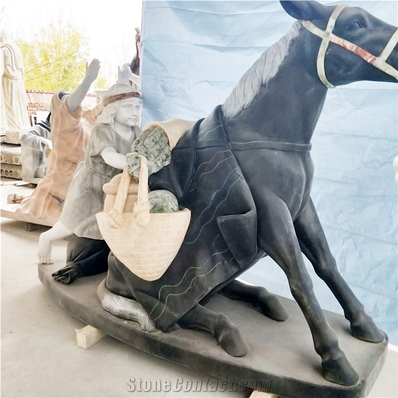 House & Human Statues, Handcarved Sculptures