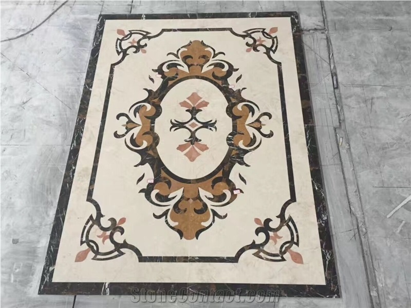 Human Figure Floor Pattern Waterjet Medallions