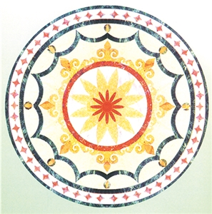 Human Figure Floor Pattern Waterjet Medallions
