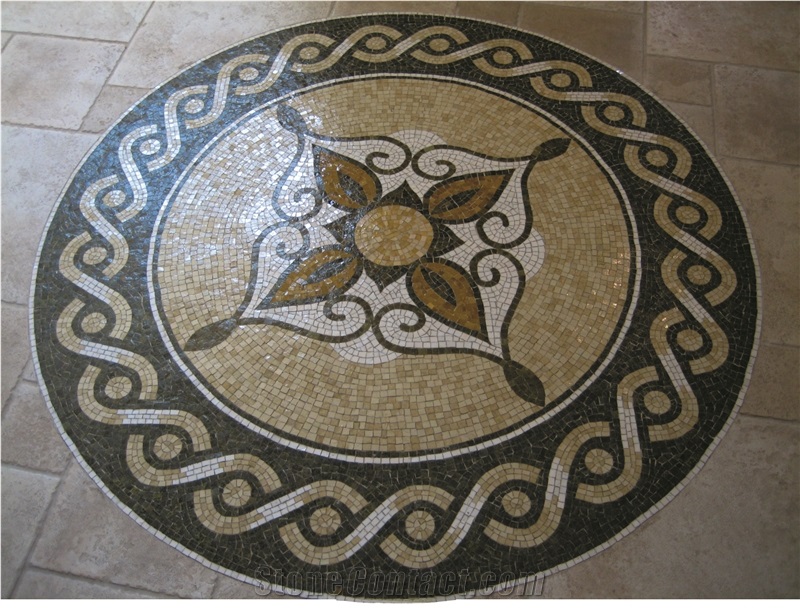 Human Figure Floor Pattern Waterjet Medallions
