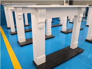 King Stone White Limestone Indoor Fireplace Mantel