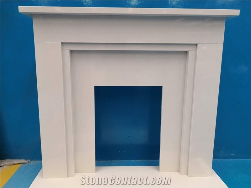 King Stone White Limestone Indoor Fireplace Mantel