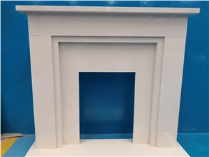 King Stone White Limestone Indoor Fireplace Mantel