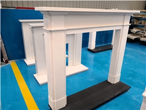 King Stone White Limestone Indoor Fireplace Mantel