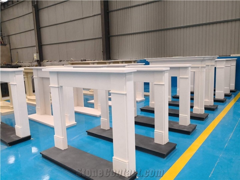 Limestone Mantels, Aegean Limestone Fireplace
