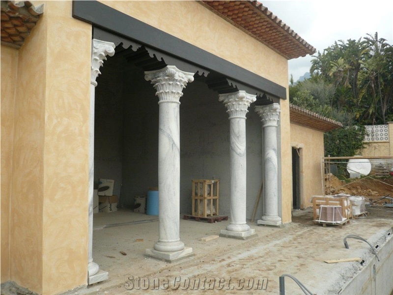 Marble Coumns Factory Hollow Cast Stone Pillars