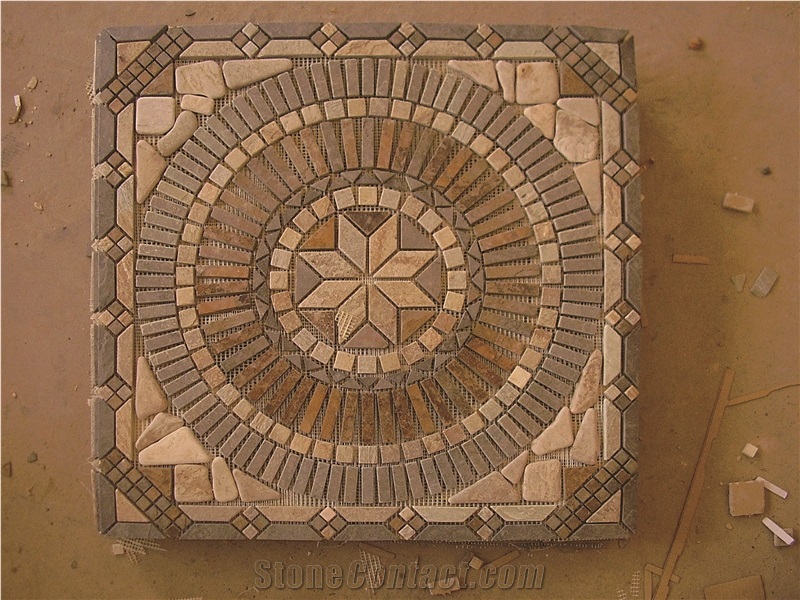 Marble Floor Pattern Square Medallions