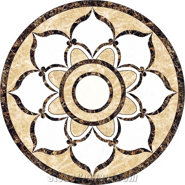 Marble Floor Pattern Square Medallions