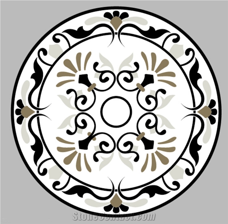 Marble Floor Pattern Square Medallions