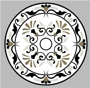 Marble Floor Pattern Square Medallions