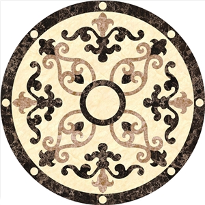 Marble Floor Pattern Square Medallions
