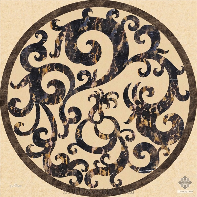Marble Floor Pattern Square Medallions