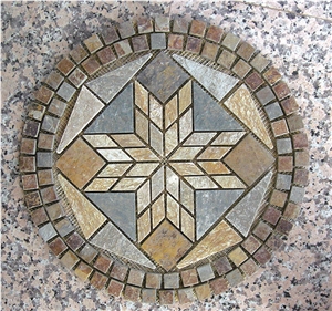 Marble Round Floor Medallions Waterjet Factory
