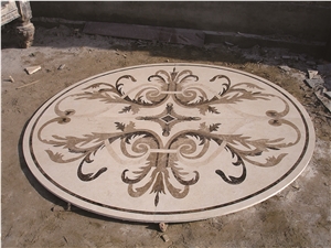 Marble Round Floor Medallions Waterjet Factory