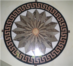 Marble Round Floor Medallions Waterjet Factory