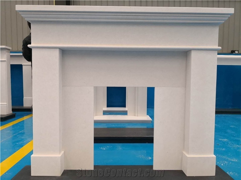 Modern Indoor Simple Fireplace, Limestone Mantels